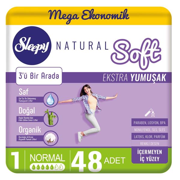 Image de Sleepy Natural Soft Extra Soft Regular (48 serviettes)